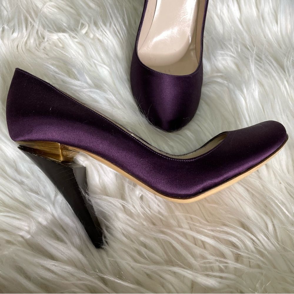 Nicholas Kirkwood Purple Satin‎ Art to Wear Heels 35